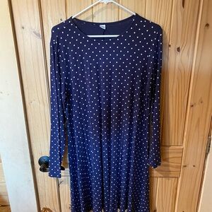 Old Navy Dark Blue Dress with White Dots